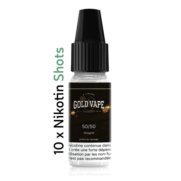 Gold Vape nikotino stipriklis 20 mg – PG50/VG50 – 10 vnt. pakuotė