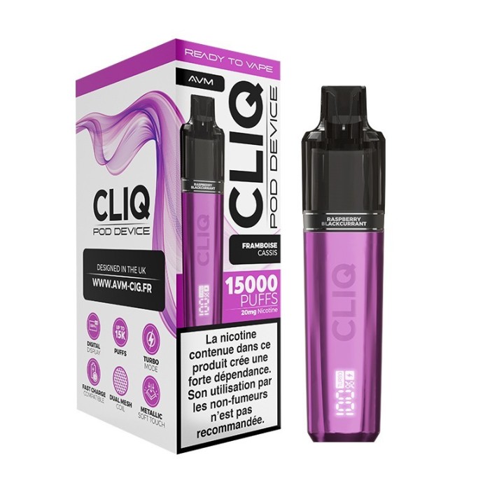 Cliq 15K дръпвания – Raspberry Blackcurrant 20 mg – AVM