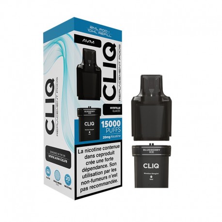 Cartucho Cliq 15000 puffs - Blueberry Ice 20mg - AVM