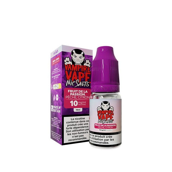 NicSalts Passion Fruit Peach Lemon 10 ml - Vampire Vape