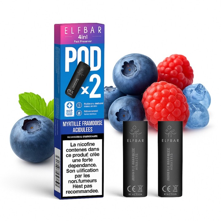 Kartuschen Elfbar 4in1 Blaubeere & Saure Himbeere 2er-Pack