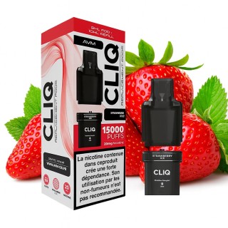 Cartuș Cliq 15000 puffs - Strawberry Ice 20mg - AVM