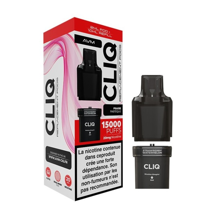 Пълнител AVM Cliq 15000 дръпвания – Strawberry Watermelon 20 mg