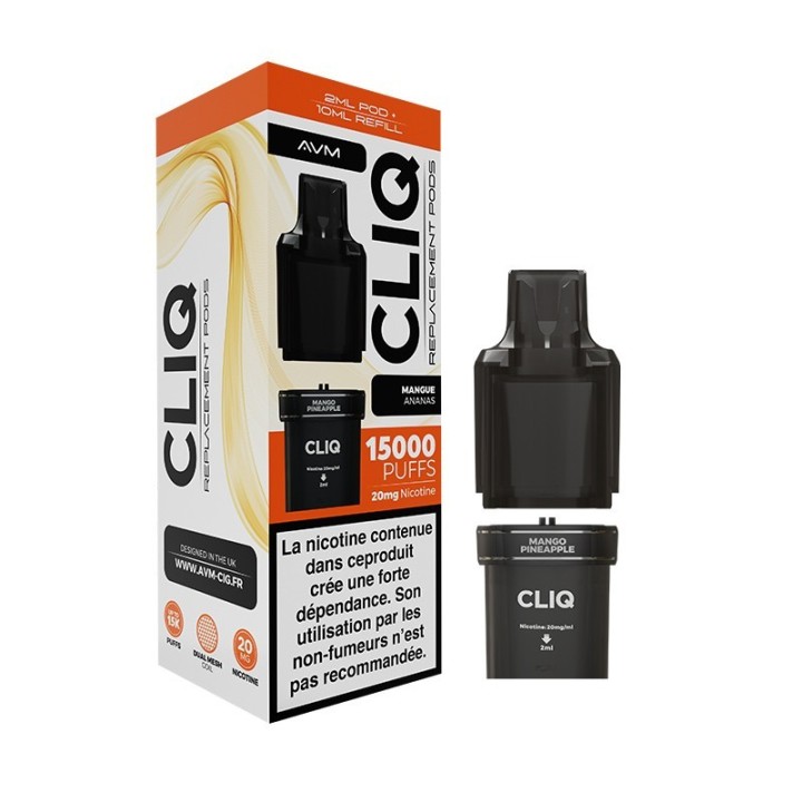 Пълнител AVM Cliq 15000 дръпвания – Mango Pineapple 20 mg