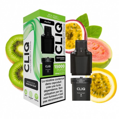 Cartouche Cliq 15000 puffs - Kiwi Passion Goyave 20mg - AVM