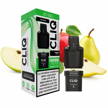 Cartouche Cliq 15000 puffs - Pomme Poire 20mg - AVM