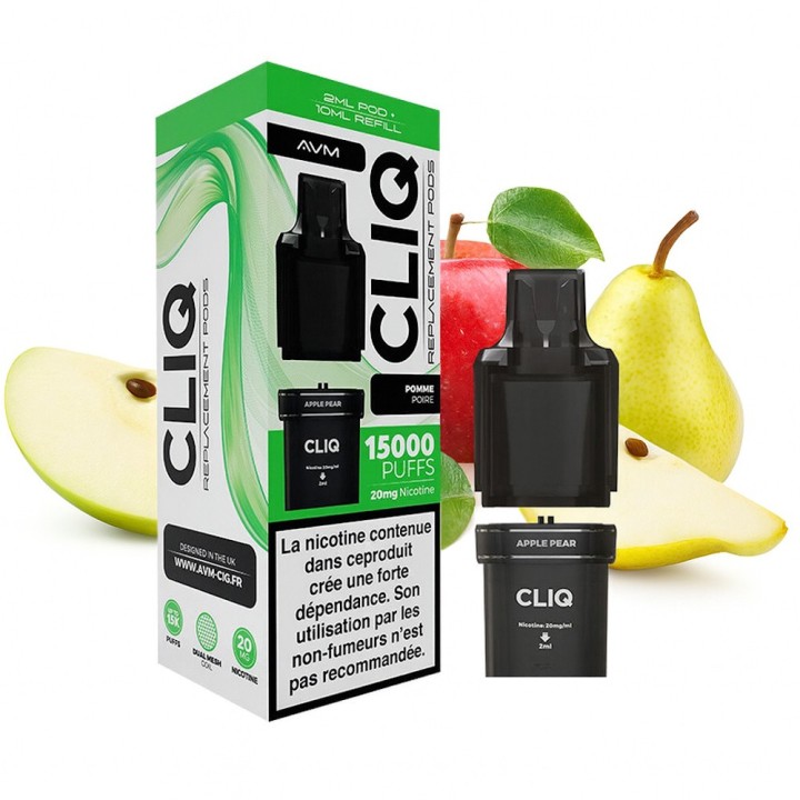 Пълнител AVM Cliq 15000 дръпвания – Apple Pear 20 mg
