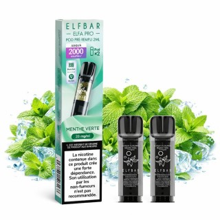 Elfbar ELFA Pro Cartridges Green Mint – pack of 2