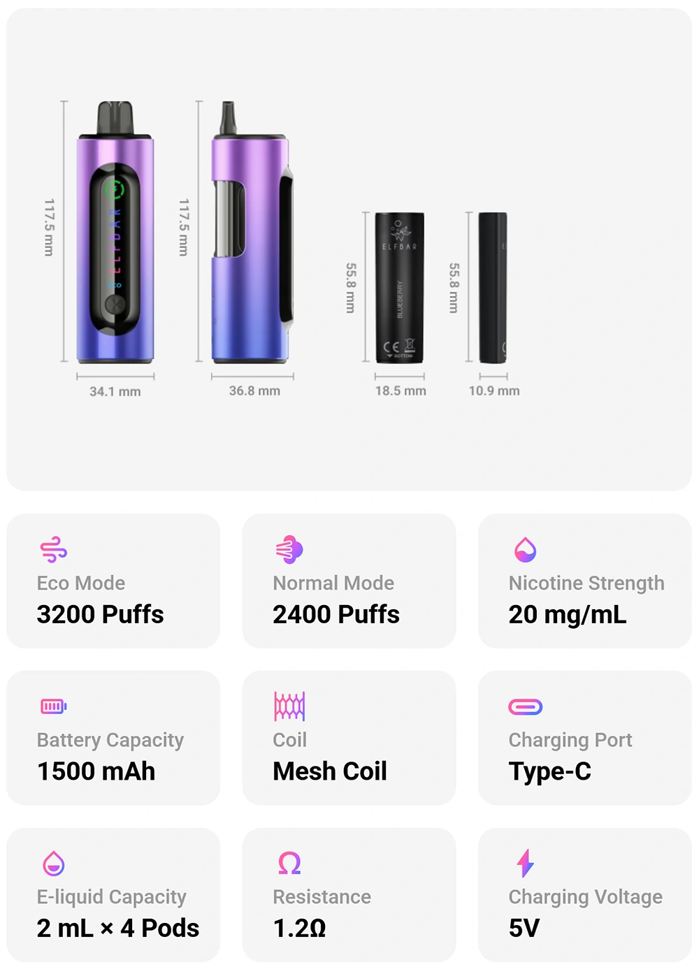 Pod Kit Elfbar 4in1